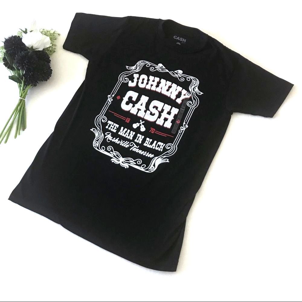 Johnny Cash Choker Tee Size XS Black Graphic Tee
